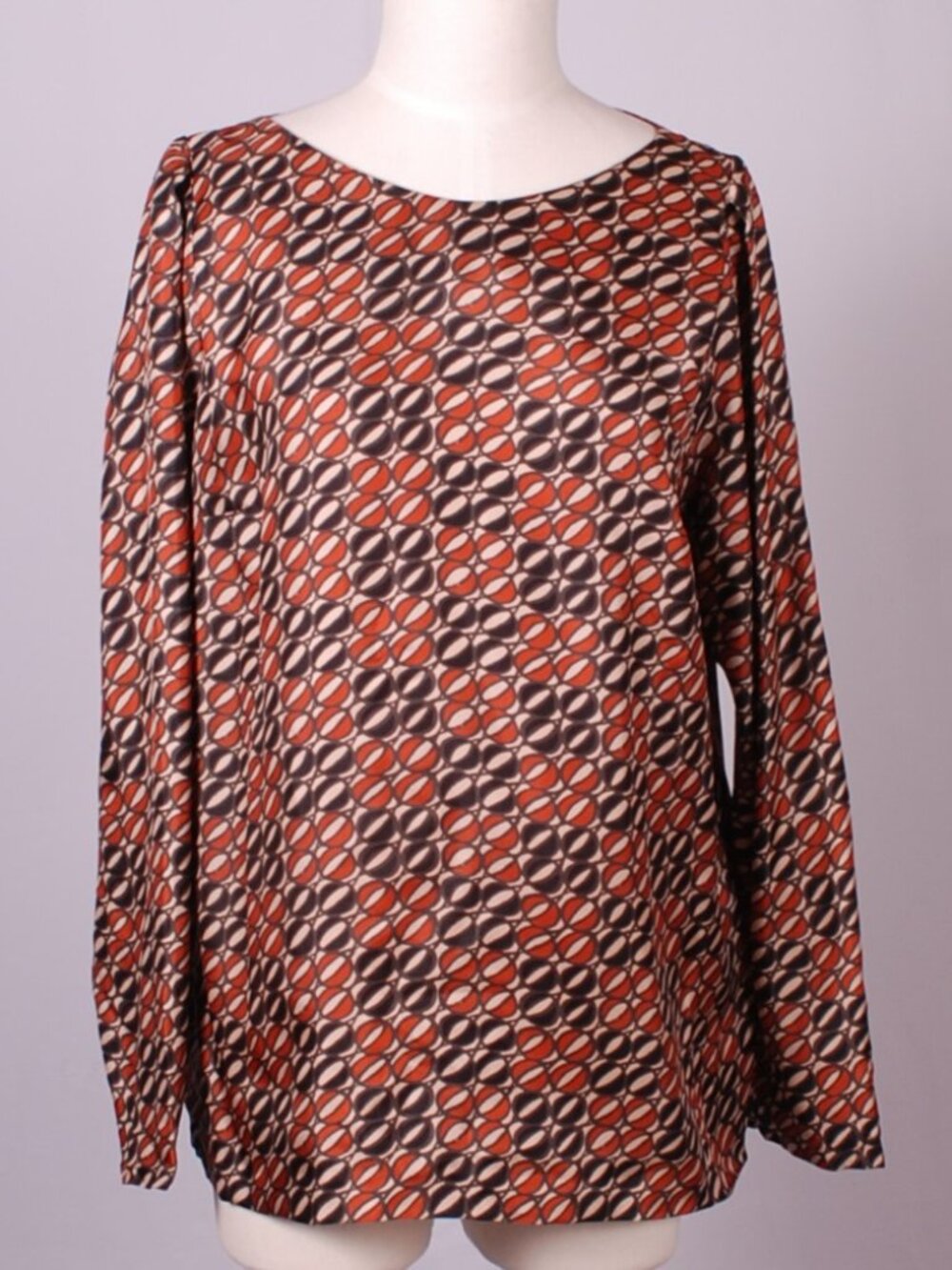 EUC Piazza Sempione Abstract Print Silk Blouse, Sz - 48 (L/XL)